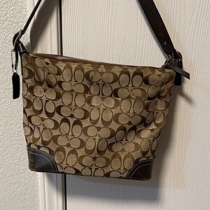 Coach Brown and Tan Shoulder Bag